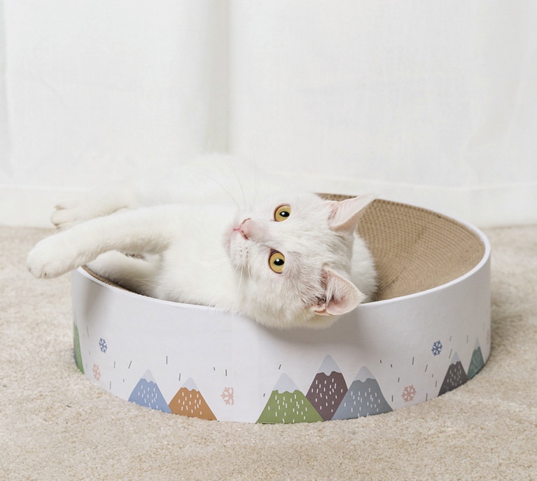 Jouet Bol à Gratter pour Chat en Carton Ondulé