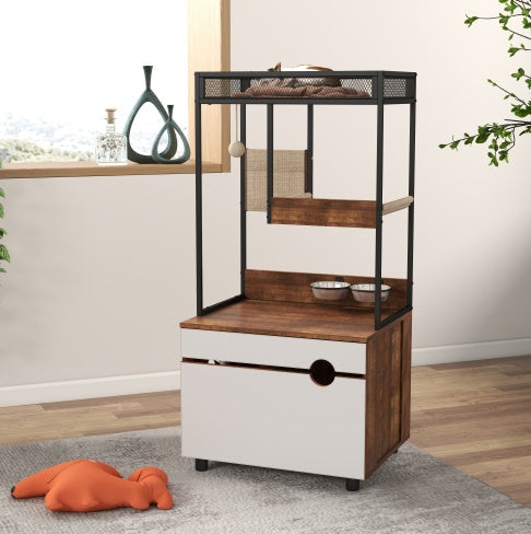 Meuble à litière & arbre à chat