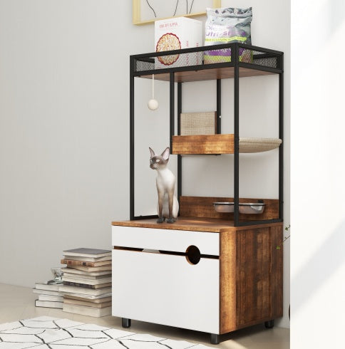 Meuble à litière & arbre à chat