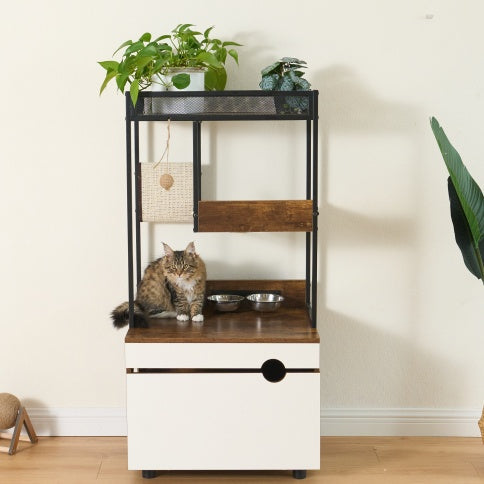 Meuble à litière & arbre à chat