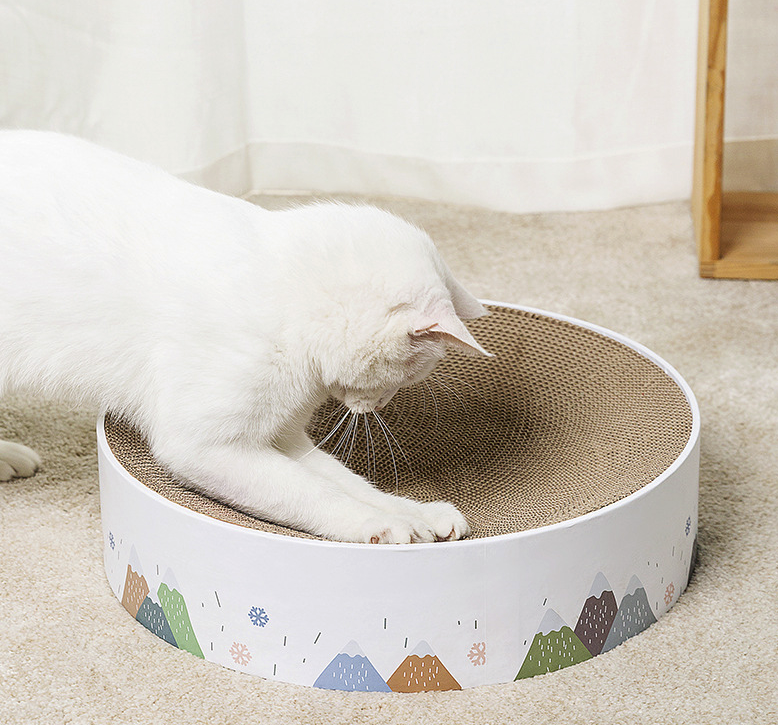 Jouet Bol à Gratter pour Chat en Carton Ondulé