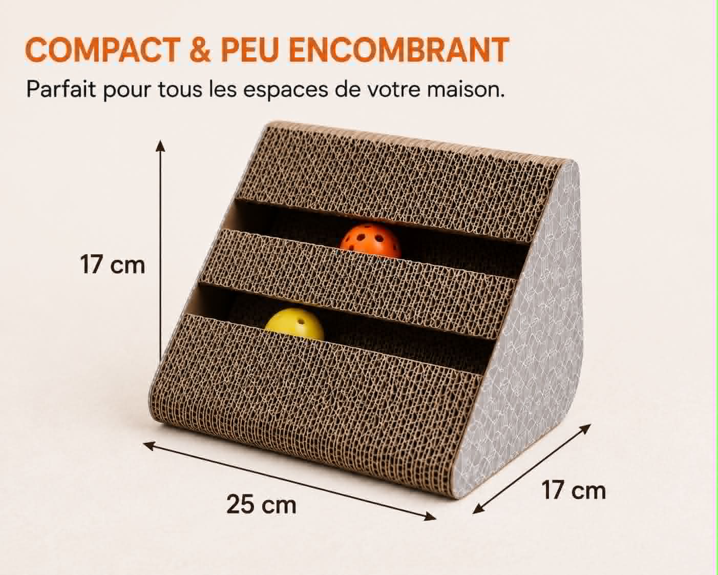 Jouet Griffoir Triangulaire pour Chat avec Clochette