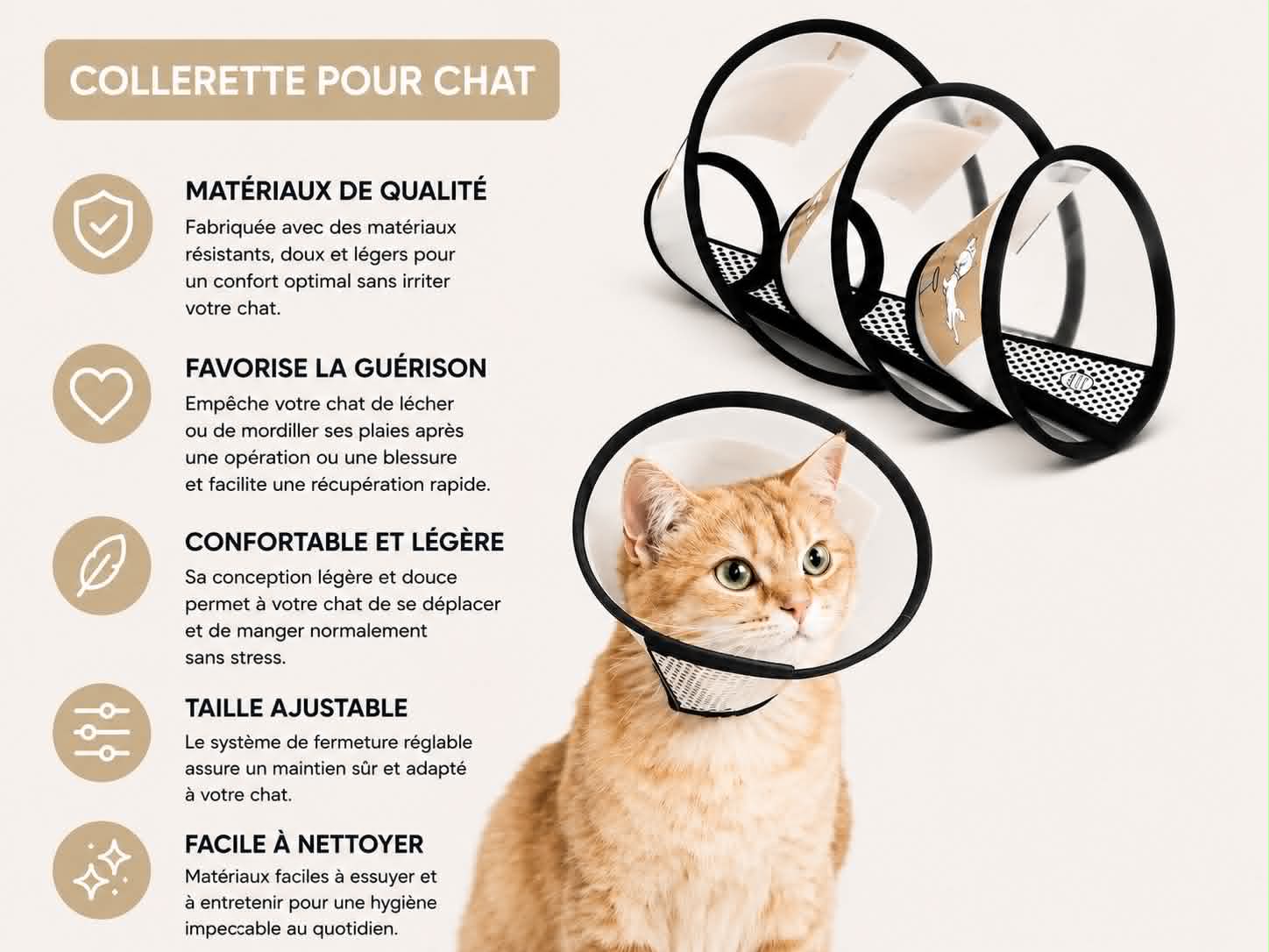 Collerette Brown Soul pour Chat