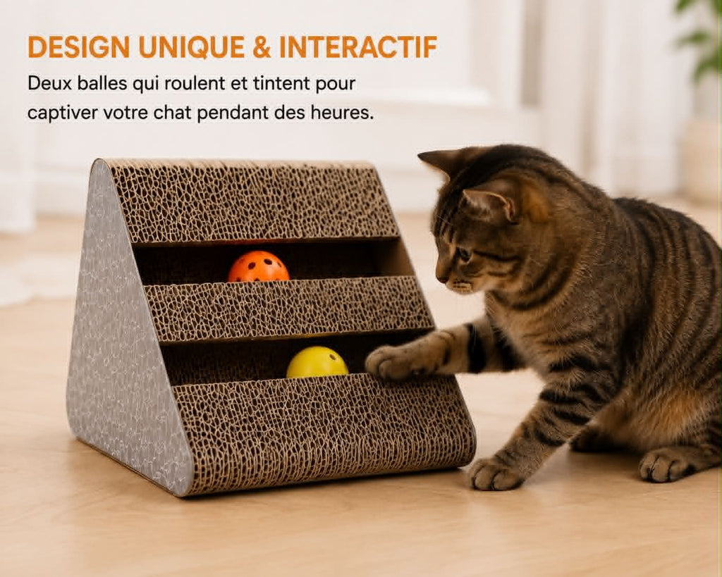 Jouet Griffoir Triangulaire pour Chat avec Clochette