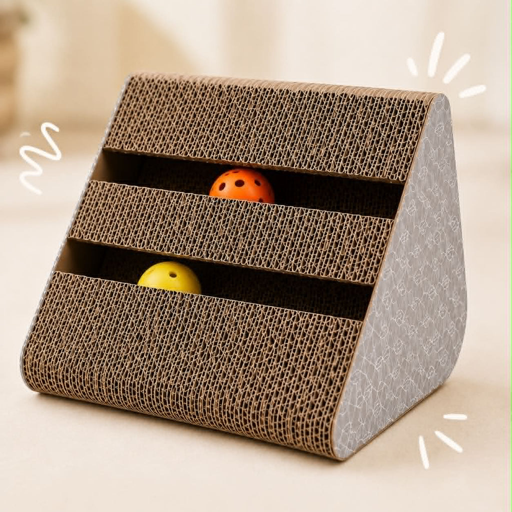 Jouet Griffoir Triangulaire pour Chat avec Clochette