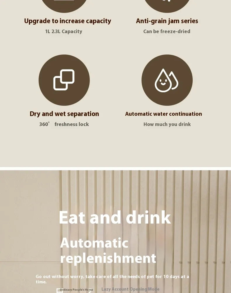 Distributeur automatique 2-en-1 — Nourriture, hydratation